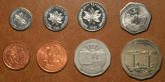 Madagaszkár 8 érme 1984-1994 (UNC)