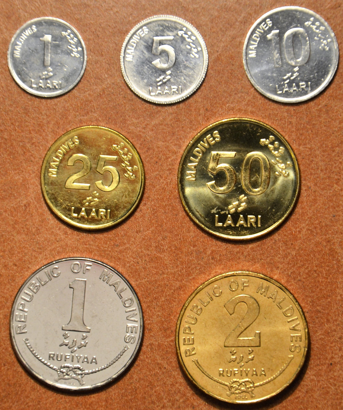 Maldív-szigetek 7 érme 2007-2012 (UNC)