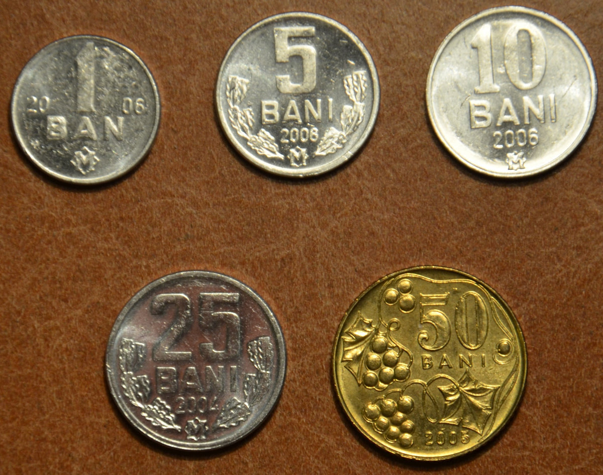 Moldávia 5 érme 2004-2006 (UNC)