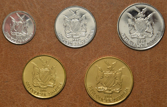 Namíbia 5 érme 1993-2010 (UNC)