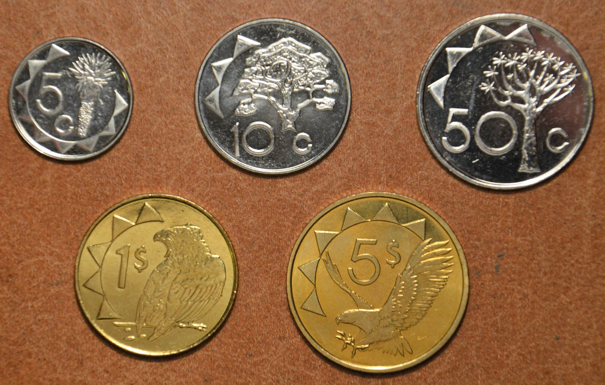 Namíbia 5 érme 1993-2010 (UNC)