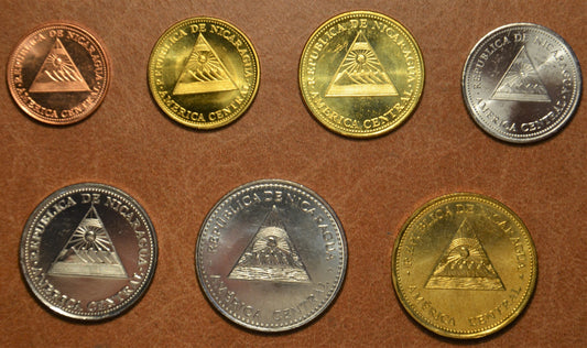 Nikaragua 7 érme 1997-2007 (UNC)