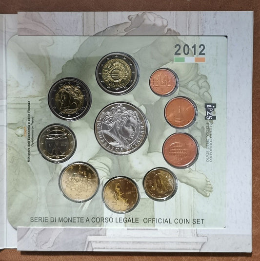 Olaszország 2012-as forgalmi sor 2 és 5 Euro emlékérmével (BU)