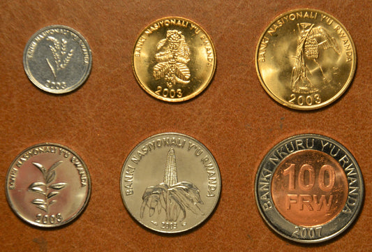 Rwanda 6 érme 2003-2007 (UNC)
