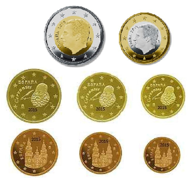 Spanyol 8 részes forgalmi sor 2015 (UNC)