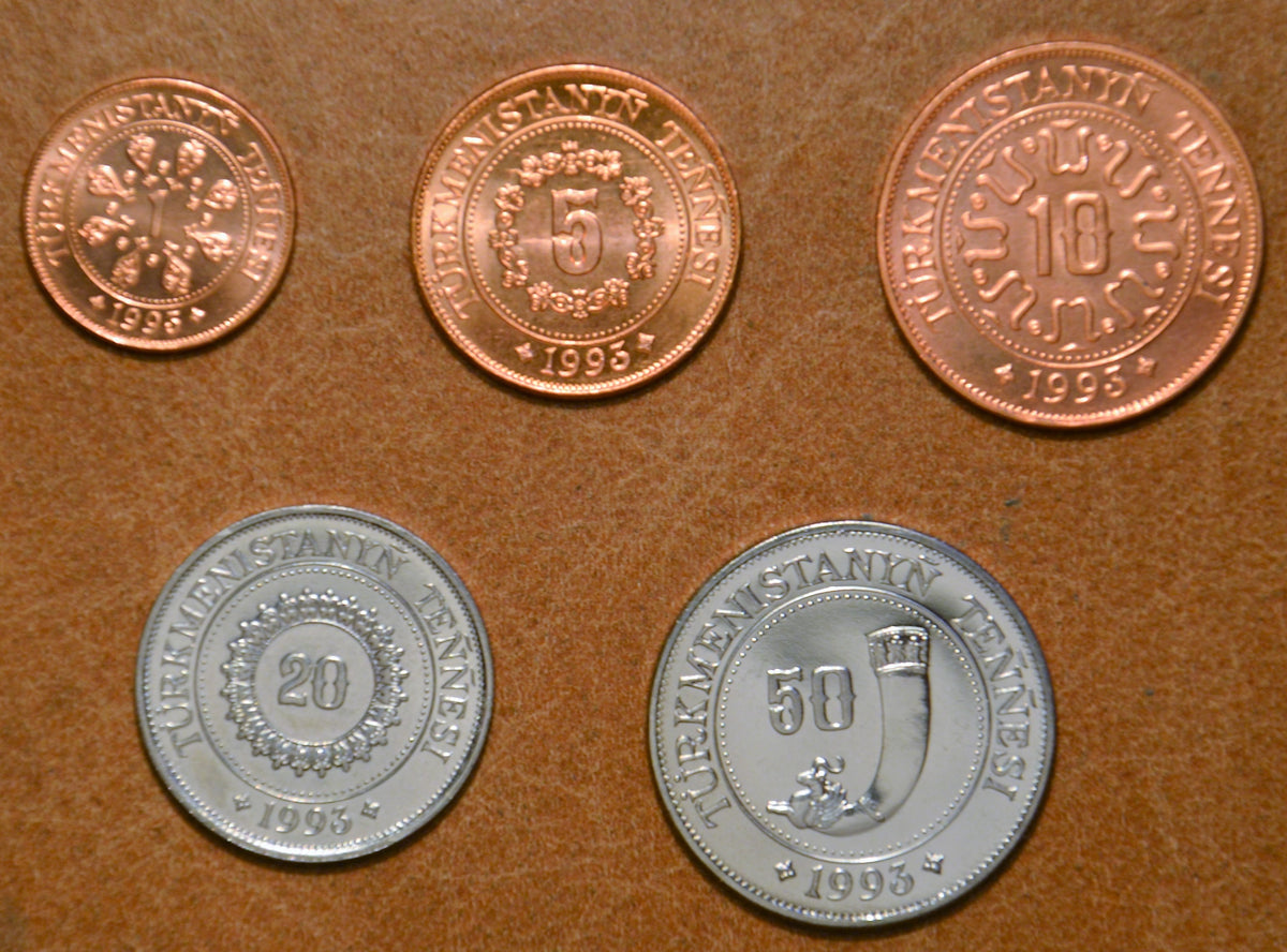 Türkménisztán 5 érme 1993 (UNC)