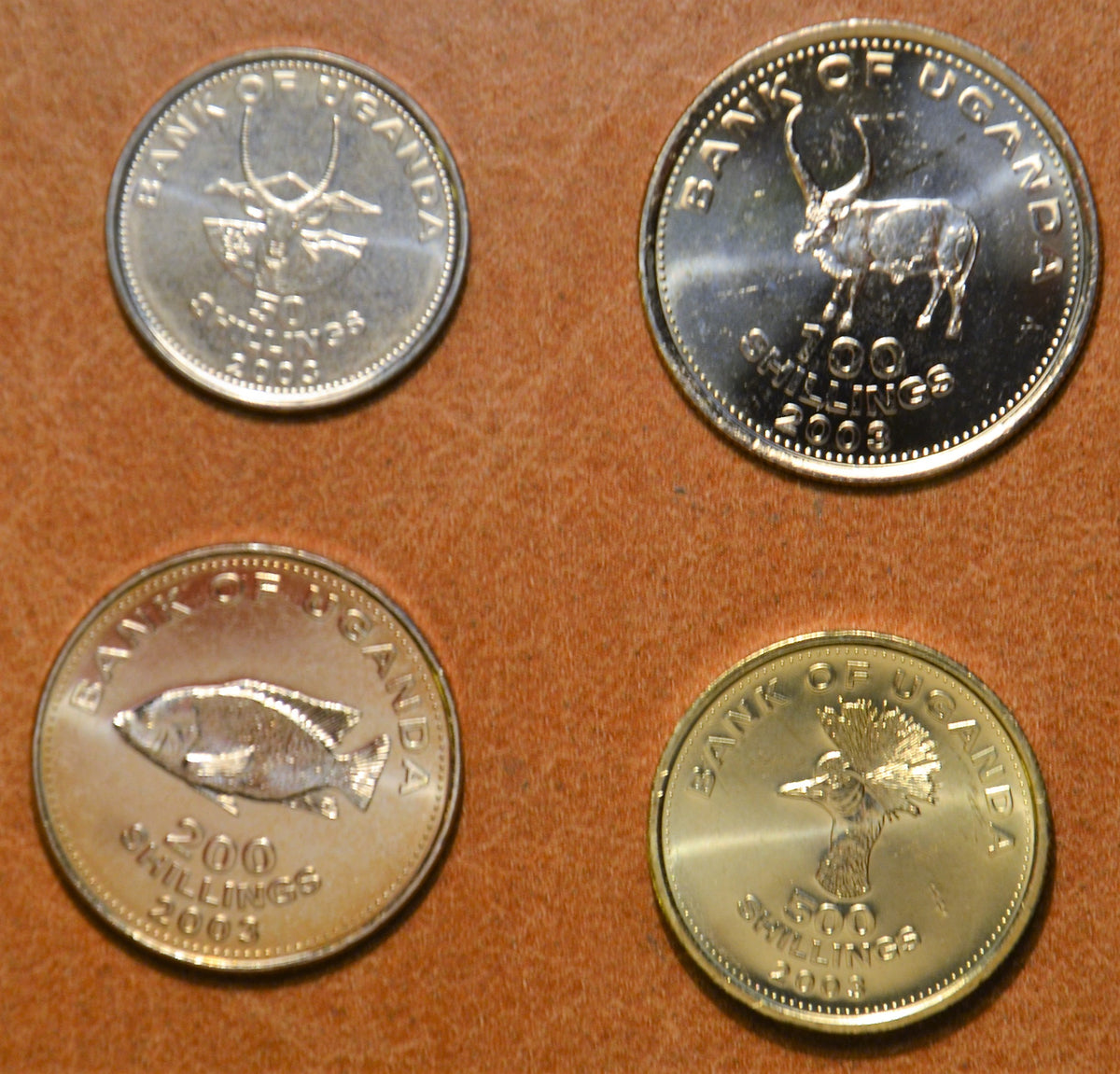 Uganda 4 érme 2003 (UNC)