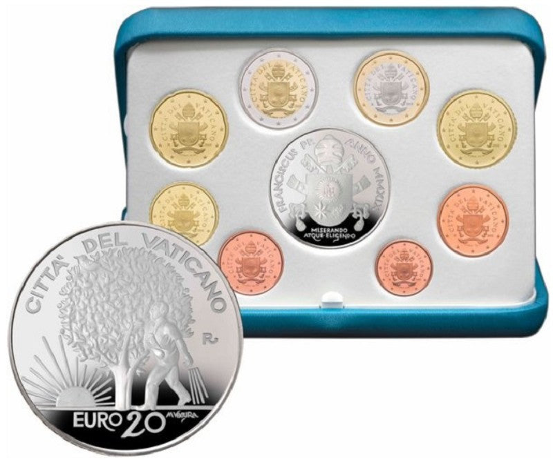 Vatikán 2019 - 8 részes forgalmi sor + 20 Euro Ag (Proof)