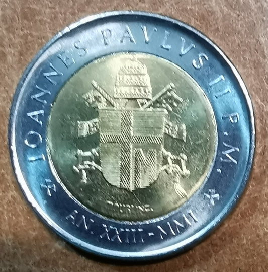 Vatikán 500 Lira 2001 II. János Pál (UNC)
