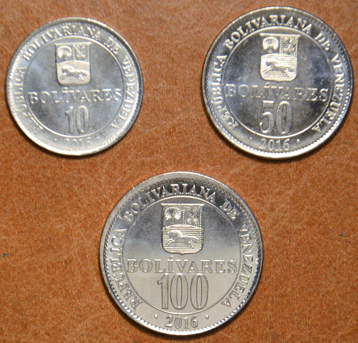 Venezuela 3 érme 2016 (UNC)