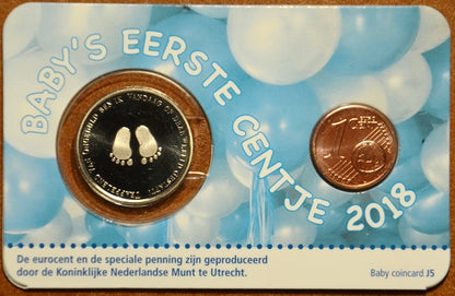 1 cent Hollandia 2018 - Az első centem - fiú (BU)