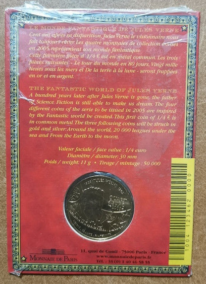1/4 Euro Franciaország 2005 - Jules Verne (UNC)