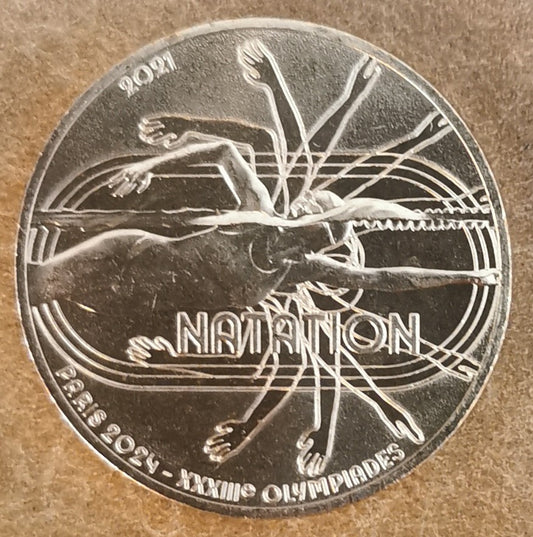 1/4 Euro Franciaország 2021 - A 2024-es olimpia: Úszás  (UNC)