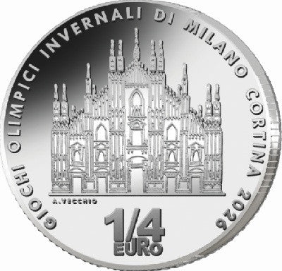 1/4 Euro Olaszország 2025 - Cortina 2026: Milano (UNC)