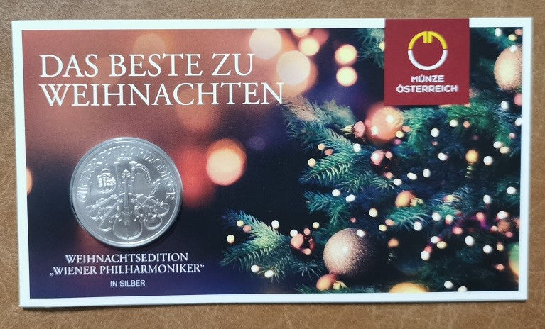 Ausztria 1,50 Euro 2022 Philharmonic 1oz Karácsonyi verzió (UNC)