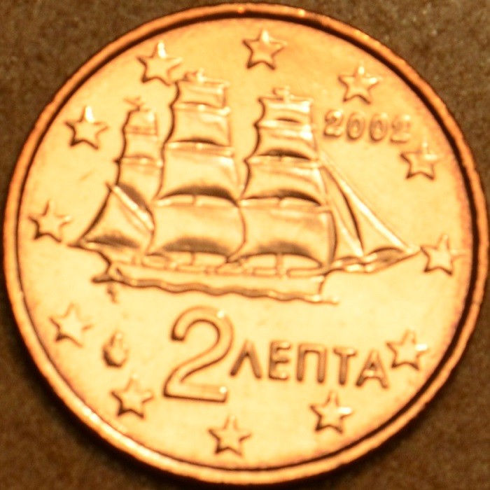 2 cent Görögország "F" 2002 (UNC)