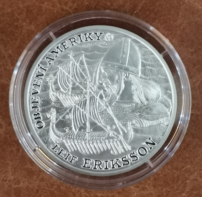 2 dollár Niue 2022 - Amerika felfedezése – Leif Eriksson (1 oz. Ag proof)
