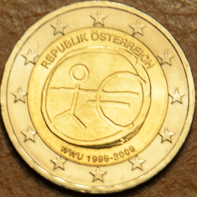 2 Euro Ausztria 2009 - 10 éves az Európai Monetáris Unió (UNC)