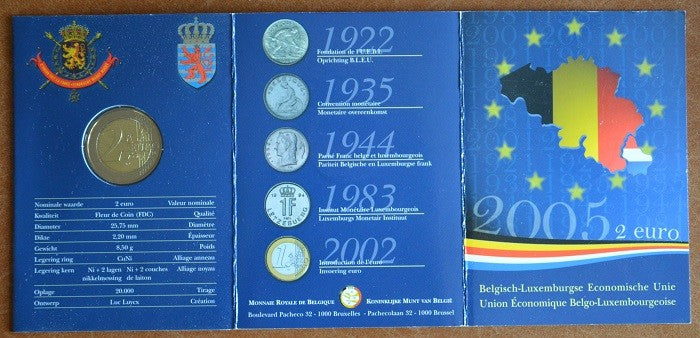 2 Euro Belgium 2005 - Belgium-Luxemburg gazdasági únió (BU kártya)