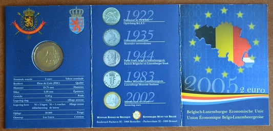 2 Euro Belgium 2005 - Belgium-Luxemburg gazdasági únió (BU kártya)