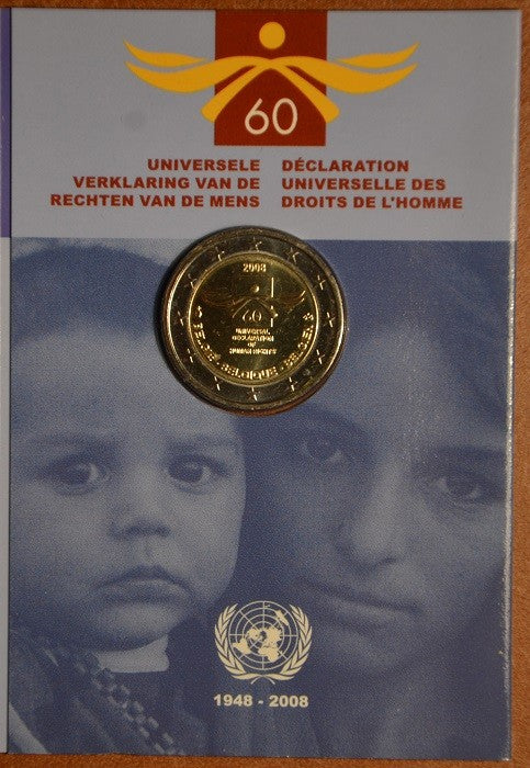 2 Euro Belgium 2008 - A nemzetközi emberi jogok deklarációjának 60. évfordulója (BU kártya)