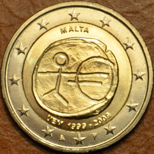 2 Euro Málta 2009 - 10 éves az Európai Monetáris Unió (UNC)