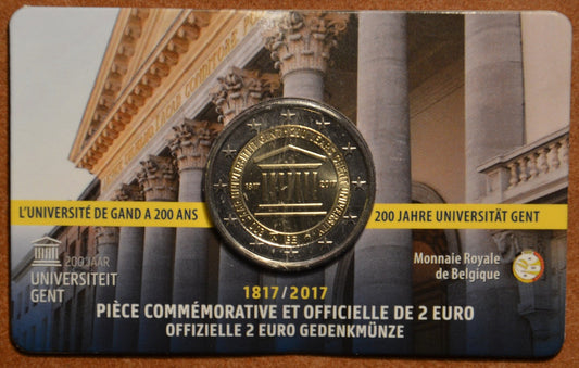 2 Euro Belgium 2017 - A Gent-i egyetem (BU kártya francia oldal)