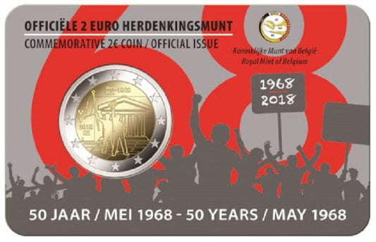 2 Euro Belgium 2018 - 1968 holland oldal (UNC)