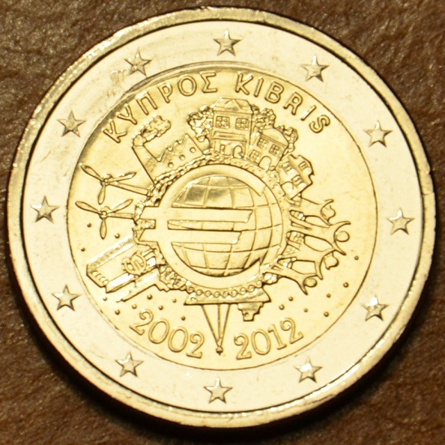 2 Euro Ciprus 2012 - Az Euro 10. évfordulója (UNC)
