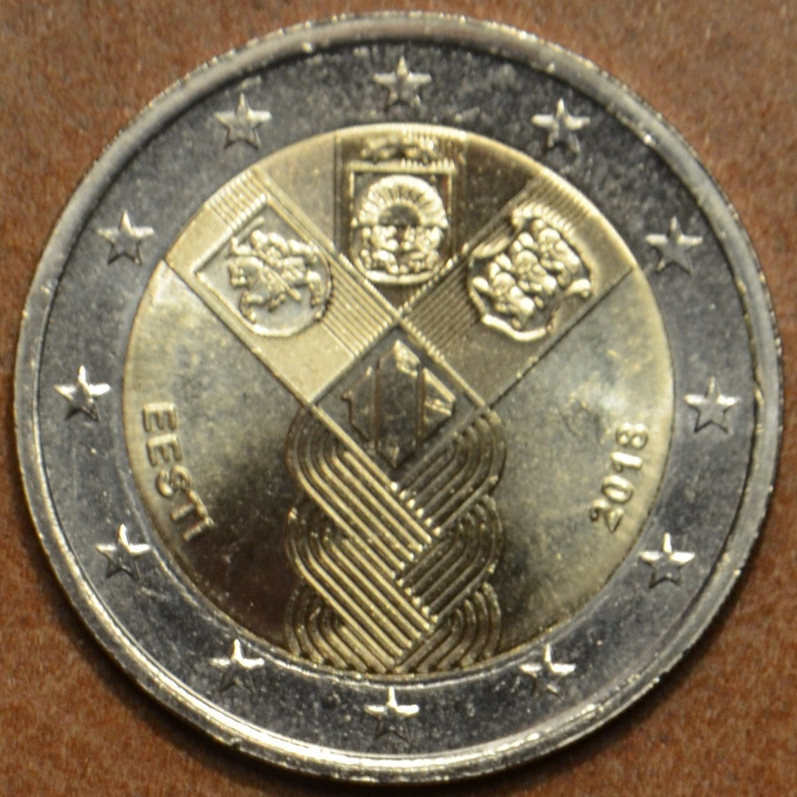 2 Euro Észtország 2018 - A balti államok függetlenségének 100 éve (UNC)