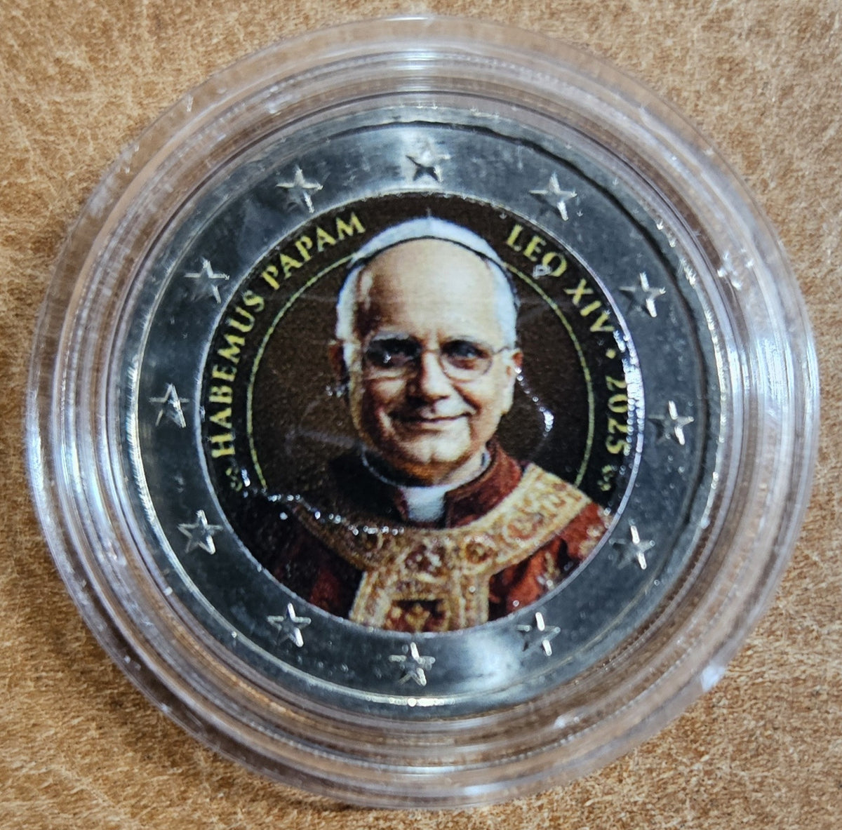 2 Euro fantasy - Az új pápa: XIV. Leo v3 (színezett UNC)