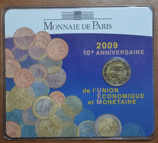 2 Euro Franciaország 2009 - 10 éves az Európai Monetáris Unió (BU)