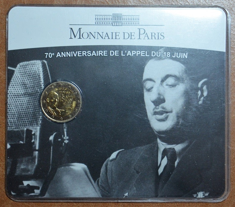 2 Euro Franciaország - De Gaulle tábornok 1940. június 18-i felhívásának 70. évfordulója (BU)