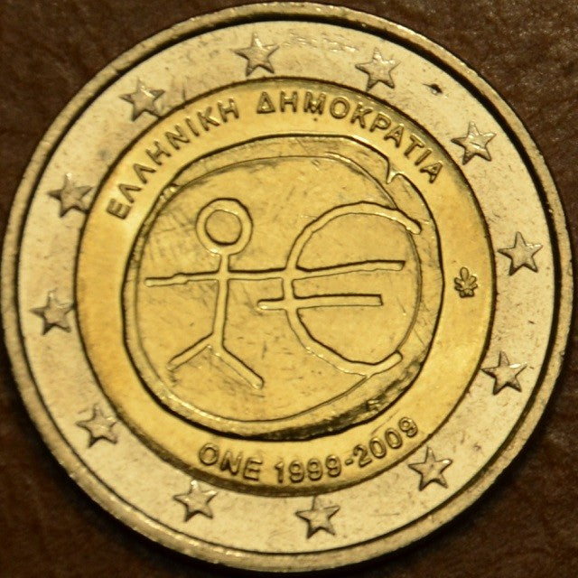 2 Euro Görögország 2009 - 10 éves az Európai Monetáris Unió (UNC)