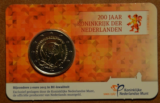 2 Euro Hollandia 2013 - 200 éves a királyság (BU kártya)