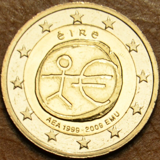 2 Euro Írország 2009 - 10 éves az Európai Monetáris Unió (UNC)