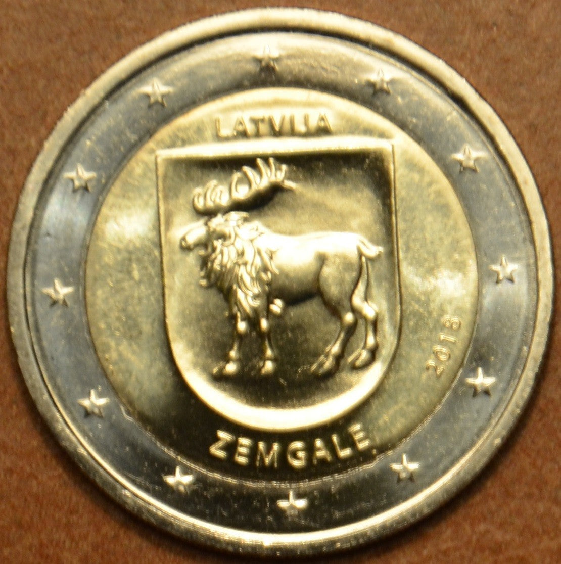2 Euro Lettország 2018 - A Zemgale régió (UNC)