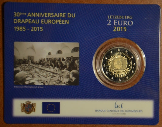 2 Euro Luxemburg 2015 - Az európai lobogó 30 éve (BU kártya)