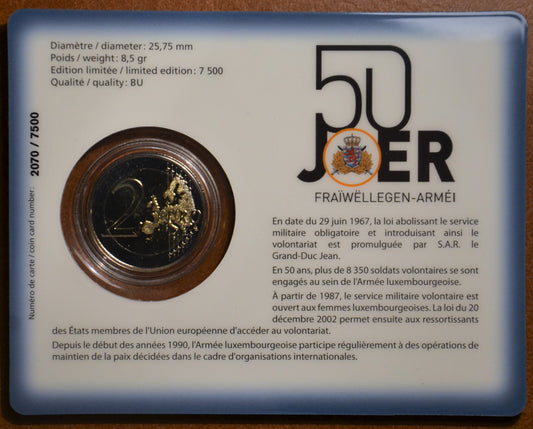 2 Euro Luxemburg 2017 - A katonai szolgálat 50 éve (BU)