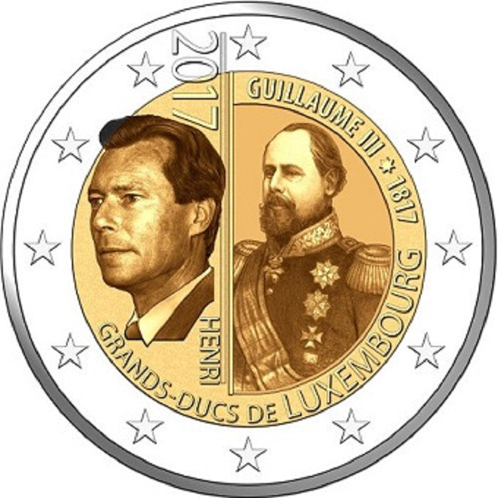 2 Euro Luxemburg 2017 - III. Vilmos nagyherceg  (BU kártya)