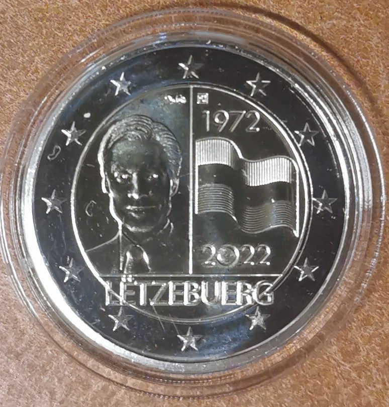 2 Euro Luxemburg 2022 - Luxemburg nemzeti lobogója (BU francia verjeggyel)