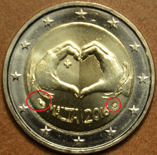 2 Euro Málta 2016 - Szerelem - francia verjegy (UNC)
