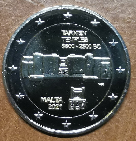 2 Euro Málta 2021 "F" verjeggyel - Tarxien (UNC)
