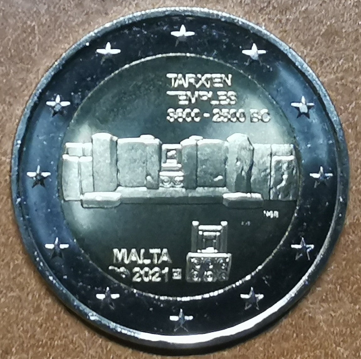 2 Euro Málta 2021 francia verjeggyel - Tarxien (UNC)