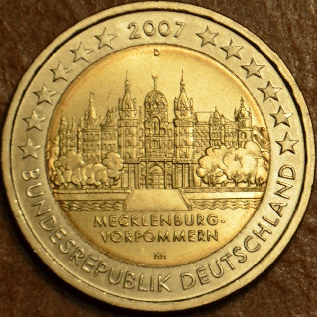 2 Euro Nemecko 2007 "D" Mecklenburg-Vorpommern kastély (UNC)