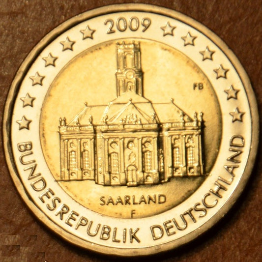 2 Euro Németország 2009  "F" Saarland: Ludwigskirche temploma (UNC)