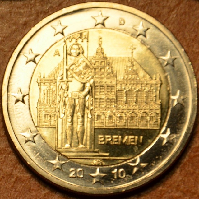 2 Euro Németország 2010 "A" Bréma:  A városháza és a ''Roland-szobor'' (UNC)