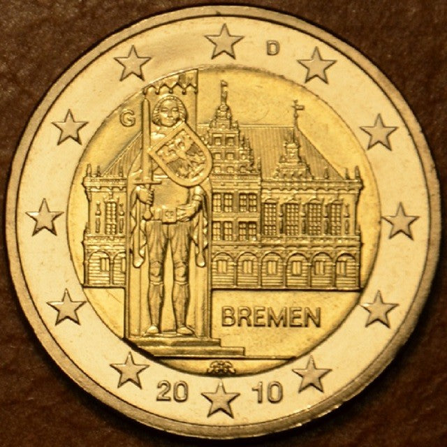 2 Euro Németország 2010 "G" Bréma:  A városháza és a ''Roland-szobor'' (UNC)