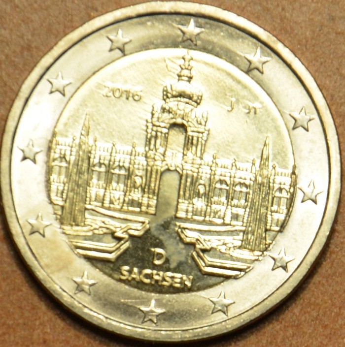 2 Euro Németország 2016 "J" Szászország: A drezdai Zwinger (UNC)