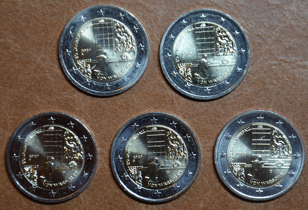 2 Euro Németország 2020 - "ADFGJ" 50 éves a „varsói térdhajtás” (UNC)